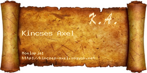 Kincses Axel névjegykártya